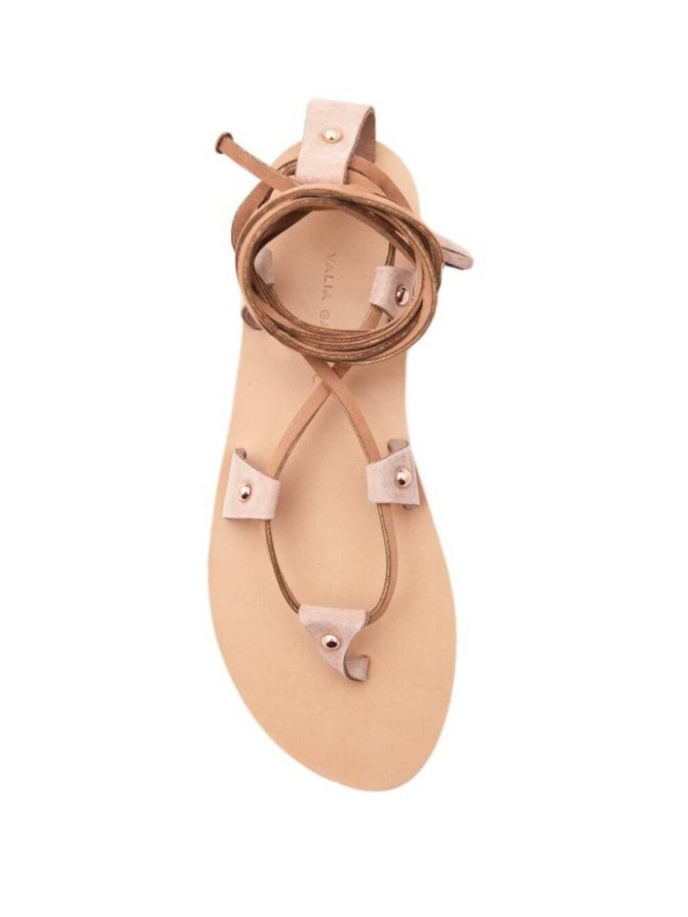 VALIA GABRIEL Lia Sandal Woven Lace-Up Leather Gladiator Sandals Tan Size 37